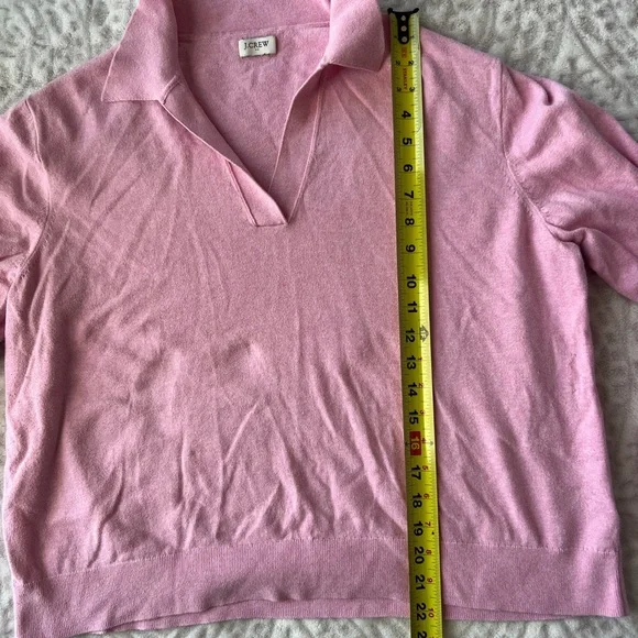 J. Crew Women’s Light Pink Collared V-Neck Pullover Sweater - Picture 5 of 9